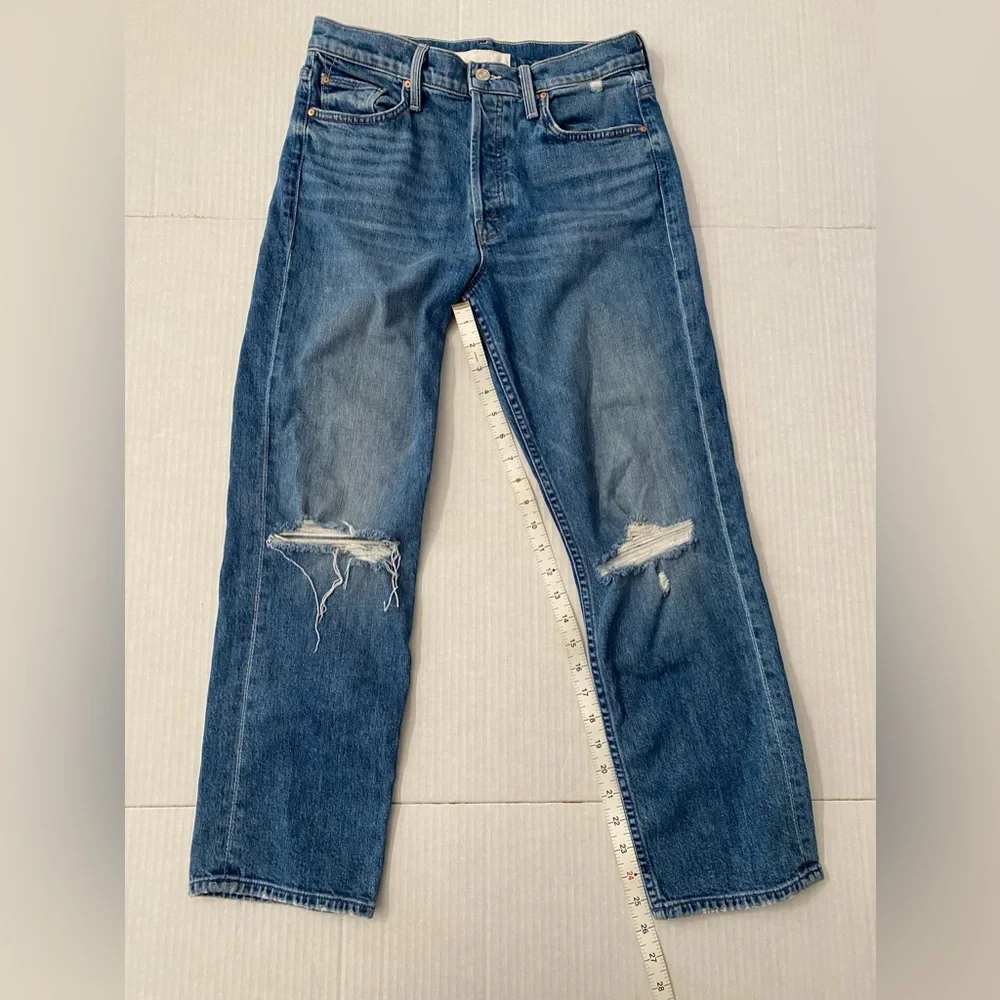 MOTHER SUPERIOR Tomcat Jeans Playing With Scissors Cropped Straight Leg 29 - Picture 3 of 16